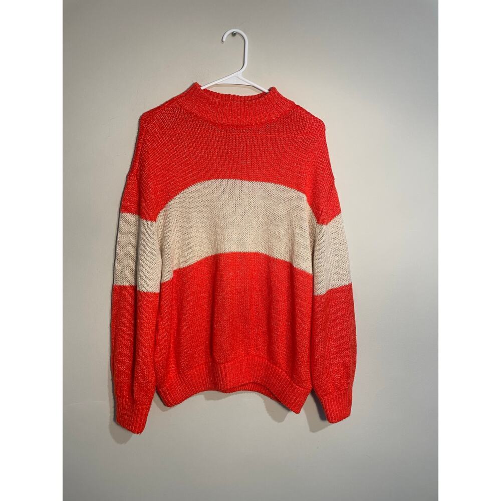 Aerie‎ Oh Snow Soft Mock Neck Color Blocked Red Mock Neck Sweater